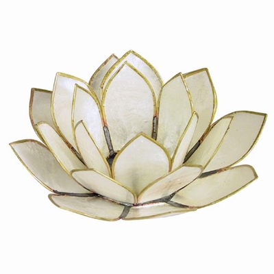 White Lotus Capiz Shell Tea Light Holder