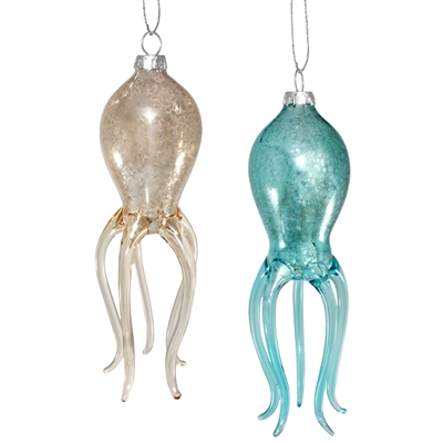 Octopus Glass Ornament