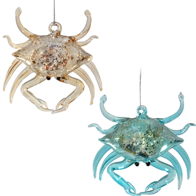 Crab Glass Ornament