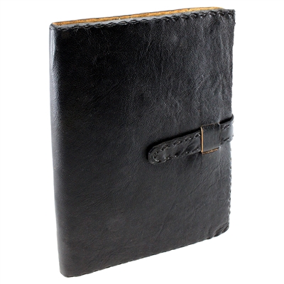 Smooth Stitched Leather Journal with Strap Closure