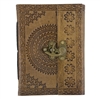 Embossed Medallion Leather Journal W/Lock