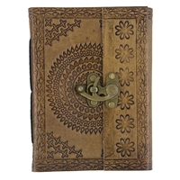 Embossed Medallion Leather Journal W/Lock