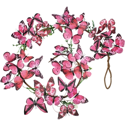 Wonderland Butterfly Stem Garland Pink & Black