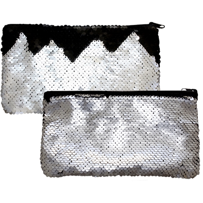 Mermaid Magic Sequin Handbags Black & Silver