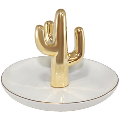 Golden Cactus Jewelry Tray