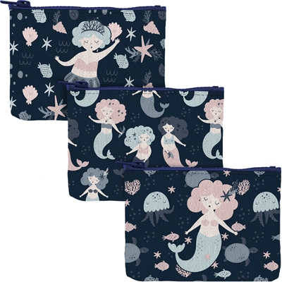 Little Mermaids Zippered Coin Pouch