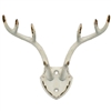 Antler Mount Wall Hook Antique White Iron