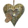 Ashia Gold on Sage Metal Heart Tea Light Holder