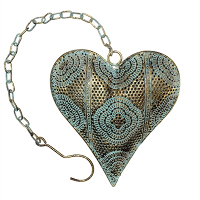 Ashia Metal Heart Decor Gold on Sage