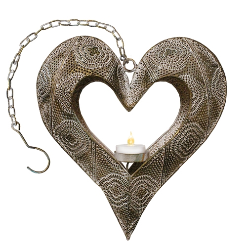 Metal Heart Candle 2024 Holder Hanging Tea Light Wall Lantern Home Yard Décor Gift