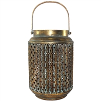 Arjana Lantern Burnished Gold with Sage