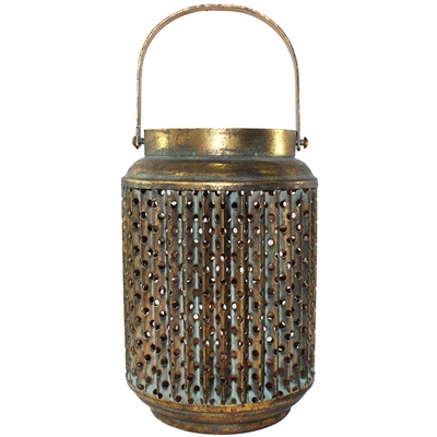 Arjana Lantern Burnished Gold with Sage