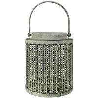 Kesia Lantern Green & Gray Metal