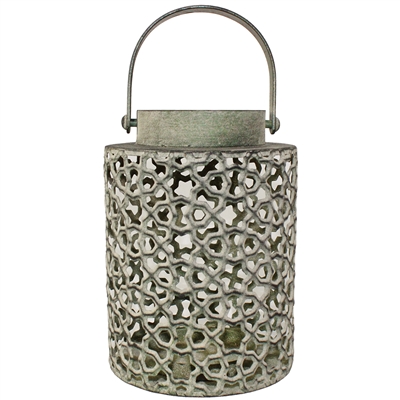 Jayde Lantern Black and Sage Metal