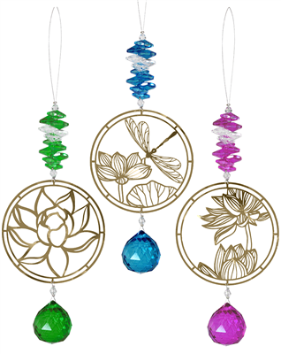 Lotus Garden Chrystal Sun Catcher