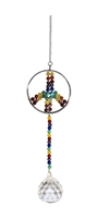 Peace Sign Gem Stone Sun Catcher Strand