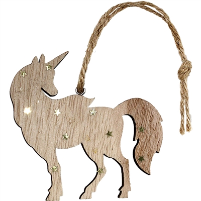 Unicorn Ornament Standing Wood