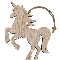 *Unicorn Ornament Rearing Wood 24Pc Pack