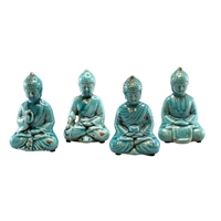 Sitting Buddha Blue Asst Set