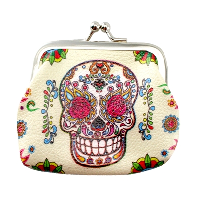 Rosy Sugar Skull Coin Purse