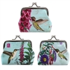 *Hummingbird Sky Garden Clasp Coin Purses Asst 1Dz