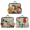 -Hummingbird Path Garden Clasp Coin Purses Asst 1Dz