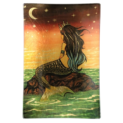 Reina Mermaid Gold Glass Tray