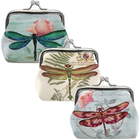 Dragonfly Garden Clasp Coin Purse