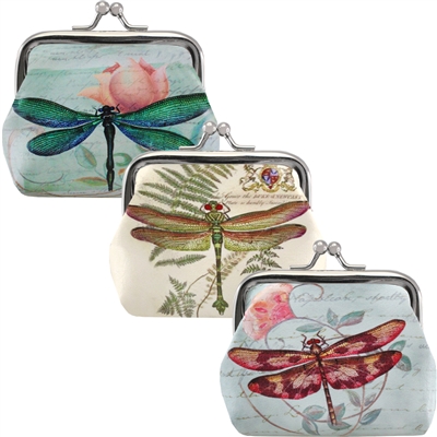 Dragonfly Garden Clasp Coin Purse