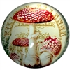 Vintage Mushroom Wreath Glass Paperweight