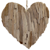 Folk Craft Wood Cut Solid Heart Lrg