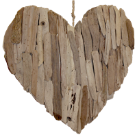 .Folk Craft Wood Cut Solid Heart Lrg