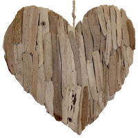 Folk Craft Wood Cut Solid Heart Lrg