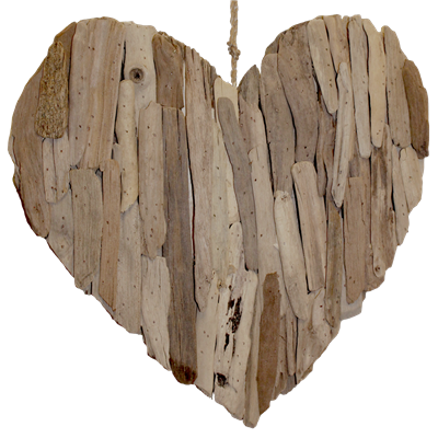 Folk Craft Wood Cut Solid Heart Lrg