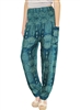 Zelda Pants Dark Teal & Cream Arabesque