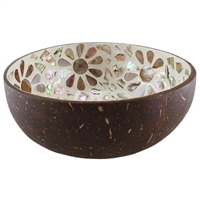 Coconut Bowl w/Mother of Pearl Inlay