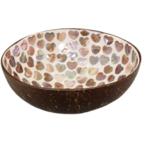 Coconut Bowl w/Mother of Pearl Inlay