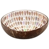 Coconut Bowl Mother of Pearl Floral Inlay