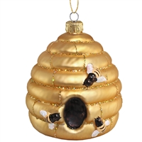 Bee Hive Glass Ornament