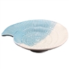 Nautilus Shell Dish Porcelain White & Blue