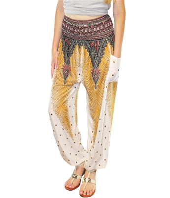 .Jeannie Pants White & Gold