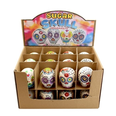 Sugar Skull Hand Painted Ornament Display