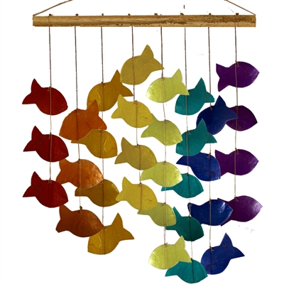 Capiz Shell Rainbow Fish Chime