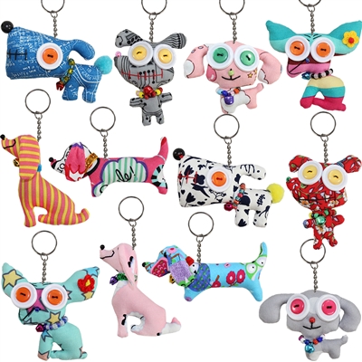 Dashing Dog Googly Key Ring