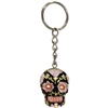 Sugar Skull Keyring Metallic Copper & Pink