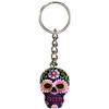 Sugar Skull Keyring Purple Daisy