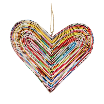 Recycled Magazine Heart Ornament