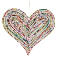 Recycled Magazine Heart Ornament