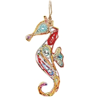 Recycled Magazine Seahorse Ornament