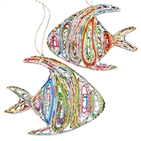 Recycled Magazine Fish Ornaments